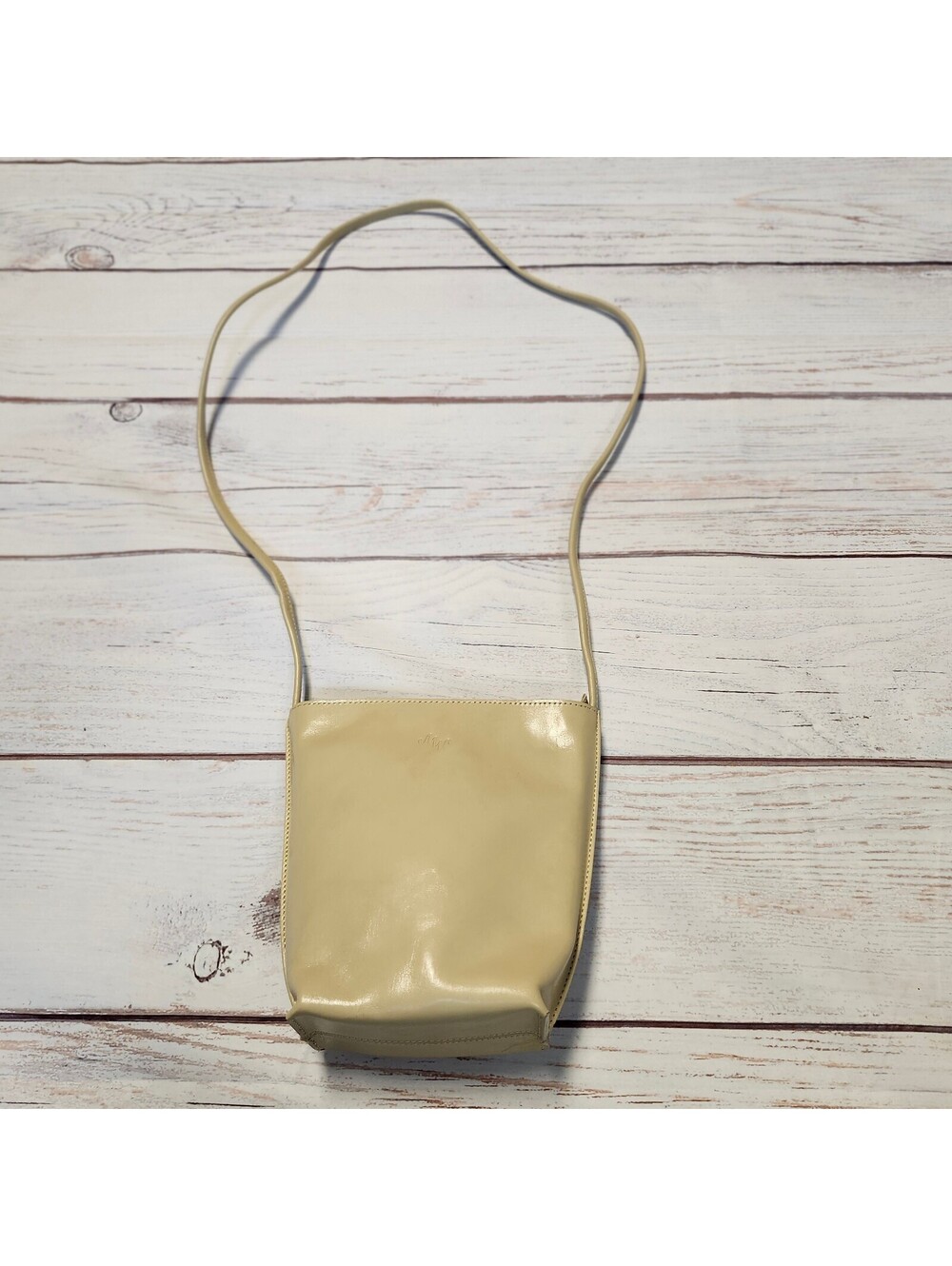 Monsac Beige Leather Crossbody Bag